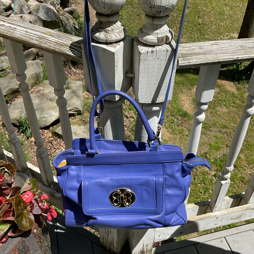 EMMA FOX Blue Leather Handbag hand & crossbody - Picture 6 of 6